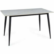 Söögilaud Signal Meble Rion, 160 x 90 x 76 cm, valge/must
