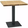Söögilaud Signal Meble Puro, 70 x 70 x 76 cm, tamm, pruun/must