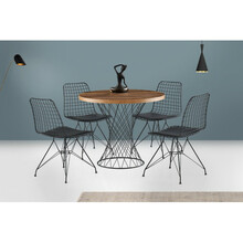 Söögilaud Kalune Design Pota 1483, 90 x 90 x 75 cm, must/pähkel