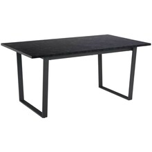 Söögilaud Home4you Amble, 160 x 90 x 74 cm, must marmor