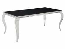 Söögilaud Signal Meble Prince, 180 x 90 x 75 cm, must/kroom