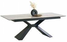 Söögilaud Halmar Luciano Extension, 180-230 x 90 x 76 cm, valge marmor / must