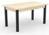 Söögilaud ADRK Furniture Rodos 80, 140 x 80 x 76 cm, pruun/must
