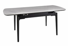 Söögilaud Signal Meble Sento, 120-180 x 80 x 75 cm, valge/must
