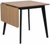 Söögilaud Home4you Roxby, 80/120 x 80 x 76 cm, pruun/must