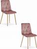 Söögitoolide komplekt Leobert Libra, 54 x 44.5 x 86.5 cm, roosa/pruun, 2 tk