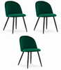 3-tooline komplekt Leobert Bello, roheline samet, mustad jalad, 3 tk