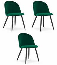 3-tooline komplekt Leobert Bello, roheline samet, mustad jalad, 3 tk
