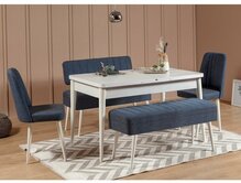 Söögitoa komplekt Kalune Design Vina 1048, 5 tk, valge/sinine/tumesinine