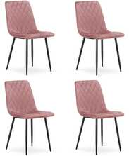 Toolide komplekt Leobert Turin, roosa samet, mustad jalad, 4 tk