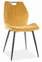 Söögitool Signal Meble Arco Velvet, 46 x 51 x 91 cm, must/kollane