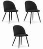 3 tooli komplekt Leobert Bello, must samet, 3 tk