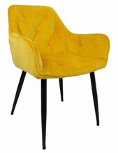 Söögitool Home4you Brita, 57 x 61 x 83 cm, must/kollane