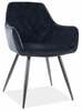 Söögitool Signal Meble Linea Velvet, 59 x 43 x 82 cm, must