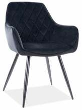 Söögitool Signal Meble Linea Velvet, 59 x 43 x 82 cm, must