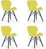 Söögitoolide komplekt Hurtmeblowy Lago, 4 tk, kollane samet/mustad jalad
