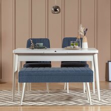 Söögitoa komplekt Kalune Design Vina 1048 - 3, valge/tumesinine