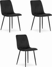 3-tooline komplekt Leobert Lava, 51 x 43 x 90 cm, must samet