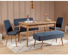 Söögitoa komplekt Kalune Design Vina 1048, 5 tk, pruun/tumesinine