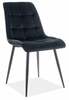 Söögitool Signal Meble Chic Matt Velvet, 50 x 43 x 88 cm, must