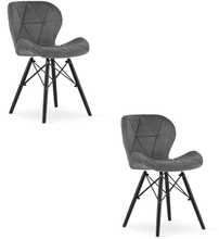 2-tooli komplekt Lago, hall samet, mustad jalad, 2 tk