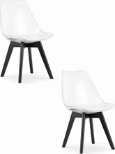 Toolide komplekt Leobert Mark, 2 tk, 43 x 49 x 82 cm, läbipaistev iste, mustad jalad