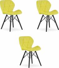 Toolide komplekt Leobert Lago, 52 x 47 x 73.5 cm, kollane samet, 3 tk