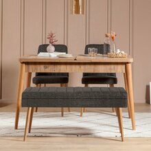Söögitoa komplekt Kalune Design Vina 1053 - 3, 129 x 75 x 80 cm, mänd/antratsiit