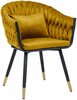 Söögitool Home4you Flora 10402, 61 x 63 x 83 cm, kuldne/kollane
