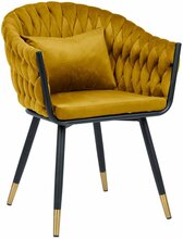 Söögitool Home4you Flora 10402, 61 x 63 x 83 cm, kuldne/kollane