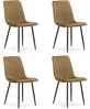 Toolide komplekt Leobert Turin, 4 tk, pruun samet, mustad jalad