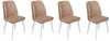 Toolide komplekt Kalune Design Alfa 493, 49 x 50 x 90 cm, matt, valge/helepruun, 4 tk