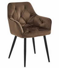 Söögitool Leobert Jork, 56 x 62 x 83,5 cm, pruun samet, mustad jalad