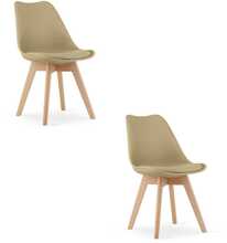 Toolide komplekt Leobert Mark, 2 tk, 52 x 49 x 82 cm, tume beež, naturaalsed jalad