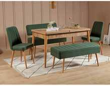 Söögitoa komplekt Kalune Design Vina 1070, roheline/mänd, 5 tk