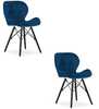 2-osaline toolide komplekt Lago, tumesinine samet, mustad jalad, 2 tk