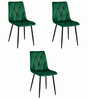 3-toaline komplekt HURTMEBLOWY Libra, tume roheline samet/mustad jalad