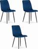 3-tooline komplekt HURTMEBLOWY Lava, 51 x 43 x 90 cm, sinine, tumesinine samet