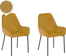 Söögitoolide komplekt Beliani Loverna, 59 x 56 x 89 cm, kollane/must, 2 tk
