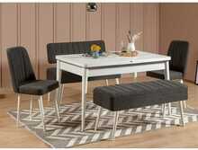 Söögitoa toolide komplekt Kalune Design Vina 1053, 5 tk, valge/antratsiit