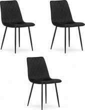 3-tooli komplekt Hurtmeblowy Turin, must samet, 3 tk
