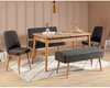 Söögitoakomplekt Kalune Design Vina 1053 - 4, 129 x 75 x 80 cm, mänd/antratsiit