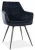 Söögitool Signal Meble Lilia Velvet, 59 x 45 x 90 cm, must