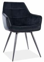 Söögitool Signal Meble Lilia Velvet, 59 x 45 x 90 cm, must