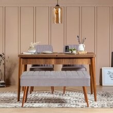 Söögitoa komplekt Kalune Design Vina 0701 - 3, hall/pähkel