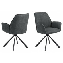 Söögitool Actona Glenda, 2 tk komplekt, tumehall, teras matt must