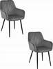 Toolide komplekt Leobert Solden, 2 tk, 45,5 x 42 x 83,5 cm, tumehall samet, mustad jalad