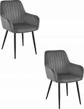 Toolide komplekt Leobert Solden, 2 tk, 45,5 x 42 x 83,5 cm, tumehall samet, mustad jalad