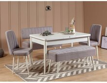 Söögitoa toolide komplekt Kalune Design Vina 0701, 5 tk, valge/hall