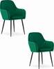 Toolide komplekt Leobert Lugo, 2 tk, 56,5 x 57,5 x 86,5 cm, roheline samet, mustad jalad
